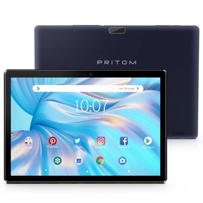 PRITOM 안드로이드 10 태블릿 10.1 인치 2GB RAM 64GB ROM 쿼드 코어 프로세서 HD IPS 화면 8.0 MP, [02] Euopean egulations, 01 Black, 02 Euopean egulations