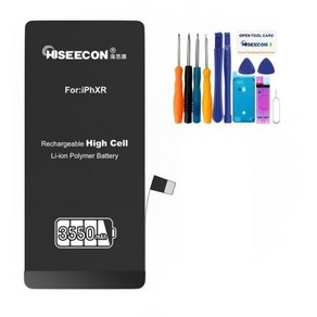 HISEECON 대용량 배터리 아이폰 XR XS XSM 11 12 프로 맥스 3500 mAh 오리지널 셀 AAA 충전식 수리