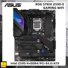 1200 메인 보드 ASUS ROG STRIX Z590-E GAMING 와이파이 원격 제어 인텔 Z590 DDR4 PCI-E 4.0 4 M.2 USB3.2 ATX 11 세대 10