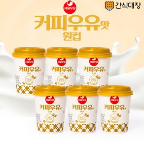 [간식대장] 서울커피우유맛 원컵 달달한 커피우유맛 25g x 6컵 서울우유 커피우유 커피 원컵세트 한끼 추억의맛, 1개, 6개입, 25mg