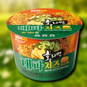 유어스 홍라면 대파치즈볶음면 큰컵사발면 119g x 4개