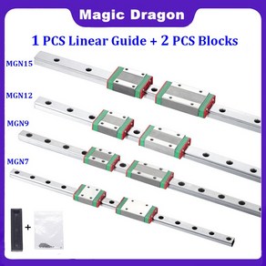 호환 1 개 MGN7 MGN12 MGN15 MGN9 L 100mm 200mm 500mm 1000mm 소형 선형 레일 3D 프린터 부품 MGN 가이드 블록 2, [20] 1PCS Block, [01] MGN7C, 1개