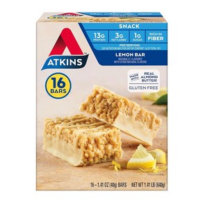 Atkins 캐러멜 초콜릿 너트 롤 스낵 바 단백질 섬유질 함량이 높음 설탕 2g 16개입, 1개