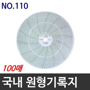 산업용 가스압력원형기록지 NO.110 (200￠) 100매, 1개