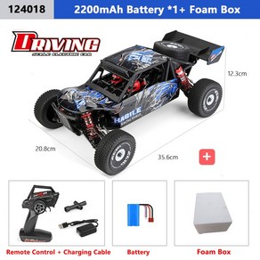 wltoys WLtoys-124017 124019 V2 75 KM/H 2.4G c카 브러시리스 4WD 전기 고속 오프로드 드리프트 원격 제어 완구 어린이용 RC 자동차, [03] 124018  1B, 1개