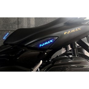 21-23 야마하 NMAX125 카본 윙카 커버 프론트 LED 케이스, 리어 LED 커버, Blue - 블루, 1개