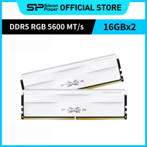 실리콘파워 Silicon Powe RGB DDR5-5600 16GB*2 CL40 PC5-44800 데스크탑 메모리 램, 화이트, 2개