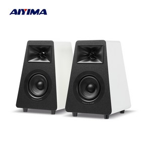 AIYIMA S30 액티브 책장 스피커 블루투스 5.3 나무 100W 스튜디오 모니터 스피커 하이파이 홈 시어터 서브우퍼, 화이트