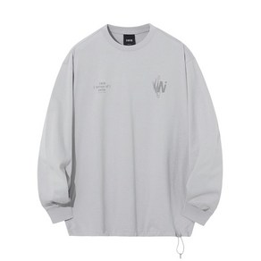 스위브 유니 BOTTOM HEM STRING LONG SLEEVE T-SHIRTS LIGHT GREY LSRSCTR114M