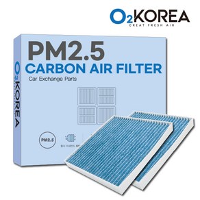 1+1 오투 PM2.5 블루활성탄 자동차에어컨필터 초미세먼지 97%차단 차량용 교체, BC112, 2개