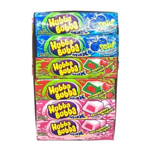 Hubba Bubba 18 Pack Bubble Gum Vaiety Pack 후바부바 풍선껌 18입 딸기 블루라즈베리 수박맛, 18팩, 1g