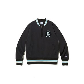 챔피온 Champion 남녀공용 12 oz Revese Weave 하프집 트랙 자켓 블랙 CKJA2F008BK