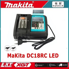 마키타 리튬 이온 배터리 교체 100% 18V BL1860B 전동 공구 호환 DDF487 DTW190 DTD156 DHP485, 04 MaKita DC18RC LED