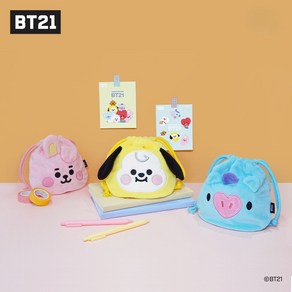 BT21 minini 미니니 Face 페이스 파우치 얼굴 주머니 베이비 가방 끈 굿즈