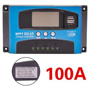 MPPT 태양광 충전 컨트롤러 듀얼 USB LCD 디스플레이 자동 전지 패널 레귤레이터 부하 포함 12V 30 4, 1개