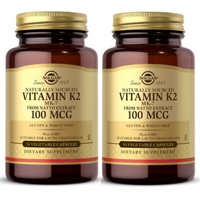 솔가 내츄럴 비타민 K2 Solgar Natural Vitamin K2 (MK-7) 100 mcg 50 베지캡슐 2 팩