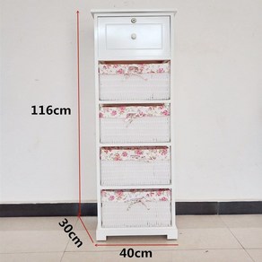 라탄 서랍장 등나무 틈새 가구 캐비닛 수납 협탁 드레스룸 북유럽, 플라워 5단