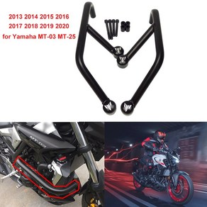 야마하 MT 시리즈 yamaha mt-03 mt-25 mt03 mt 25 2015 2016 2017 2018 2019 2020 엔진 프레임 프로텍터 크래시 바 가드 용 오토바이, 협력사, 검은색, 1개