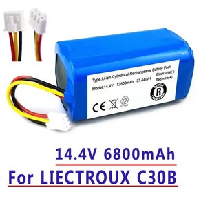 100%. 오리지널 배터리. Lictoux.C30B. 로봇. 진공 청소기. 14.4V 용 리튬 전지 6800mAh 9900mAh, 01 1 pcs battey