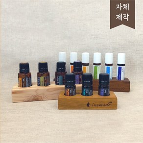 1단 원목 에센셜 오일 스탠드 진열대 거치대 선반 오일랙 모음, 오크, 10ml 롤온, 1단 6구