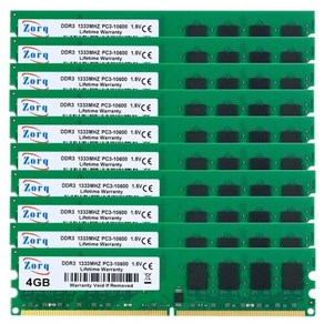 메모리 RAM 10 개 세트 DDR3 4 기가바이트 8 1333Mhz 1666Mhz PC3-10600 DIMM 데스크탑 PC 240 핀 1.5V 비 ECC, [05] 10X4GB1866MHZ, 05 10X4GB1866MHZ