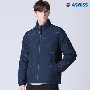 케이스위스 [케이스위스(K-SWISS)] 숏 스트라이프 패턴 경량 덕다운 패딩 점퍼