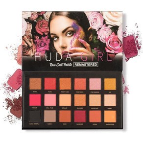 HUDA GIRL BEAUTY 18 Shades Rose Gold Edition Eyeshadow Palette 쉬머 매트 아이섀도