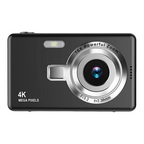 초보자용 휴대용 브이로그 카메라 4K HD 1080P 디지털 96MP 16X 줌 캠코더 2.4 IPS 화면, 04 Black_01 CHINA