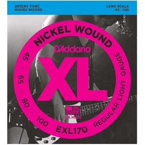 공식수입정품<b>Daddaio - XL Nickel Regula Light Long Scale / 베이스 스트링 045-100 (EXL170), 1개