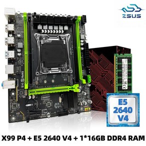 ZSUS 마더보드 세트 키트 인텔 LGA2011-3 Xeon E5 2620 V3 CPU DDR4 16GB (1*16GB) 2133MHZ RAM 메모리 N, 01 마더 보드, 마더 보드