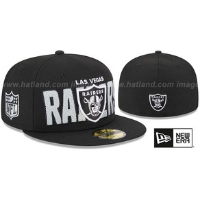 미국정품 Las Vegas Raides 2023 NFL DRAFT Black Fitted Hat by New Ea, 7 5/8, 1개