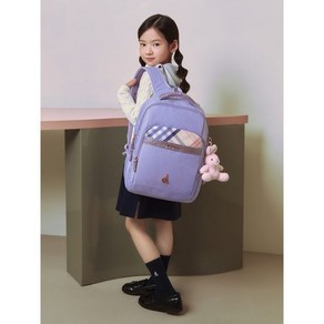 [브랜드정품] 빈폴키즈 [BEANPOLE KIDS]여아 코어 체크 책가방 라이트 퍼플 (BI41D4G01V) 유니크 학생 가방