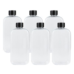 가인글로벌 납작페트300 페트병 + 블랙(플라스틱캡) 음료 페트용기, 6개, 300ml
