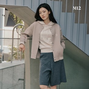 M12 1인하 24FW 여성 울블렌디드 니팅 보머 점퍼