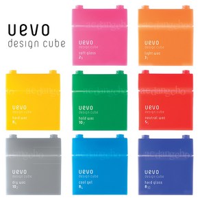 데미 우에보 디자인 큐브 왁스 80g 8종 다양한 스타일링 헤어왁스 UEVO WAX, 라이트왁스(주황), 1개