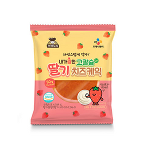 CJ 아이누리 내가찜한 고칼슘 딸기치즈케익 개별포장, 30개, 50g