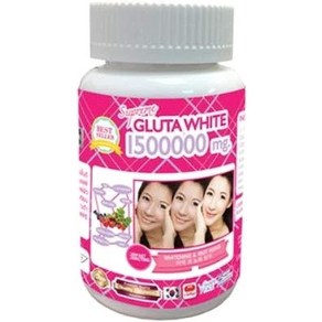 슈프림 글루타 화이트 1500000 Mg. 미백 안티에이징 주근깨 감소 피부 미백 패스트 액션 캡슐 소프트젤 30정., 30정, 1개