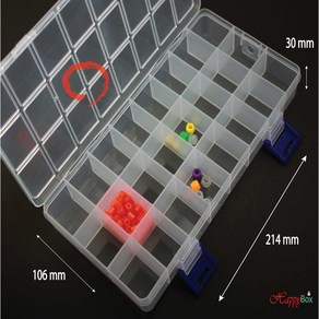 Happy Box 해피박스 휴대용 비즈 플라스틱 케이스 다용도 정리 보관박스 비즈