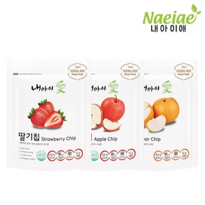 [내아이애] 아이과자 간식 동결건조 과일칩 셋트(추가증정 이벤트), 1개, 동결건조 과일칩 3종 셋트A(딸기/사과/배), 12g