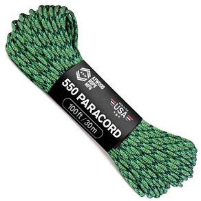 Atwood Rope MFG 550 파라코드 30.5m100피트 7가닥 코어 나일론 낙하산 코드 외부 서바이벌 장비 미국산 랜야드 팔찌 핸들 랩 키체인 레콘 180875, 딥 포레스트