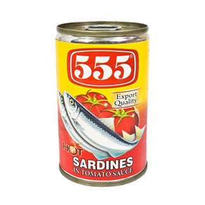 555 Sadines in Tomato Sauce Hot 사딘스 토마토 핫 매운맛, 155g, 1개