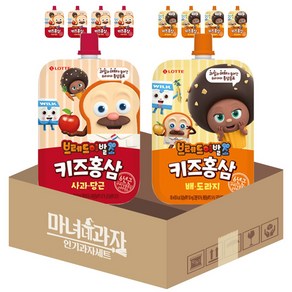 브레드이발소 키즈홍삼 사과당근+배도라지 100mlx10개 혼합 어린이건강음료, 100ml