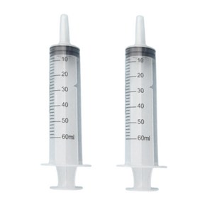 제이팩 반려동물피딩용 60ml 주사기, 2개, 반투명