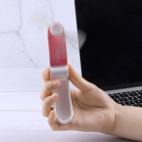 [휴대용선풍기] 안전멈춤 센서가 있는 휴대용 접이식 선풍기 2개, 핑크+핑크