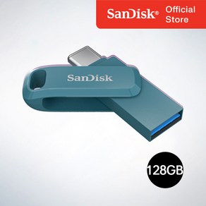 샌디스크코리아 공식인증정품 USB 메모리 Ultra Dual Go 울트라 듀얼 고 Type-C OTG USB 3.1 SDDDC3 128GB 나바지오블루