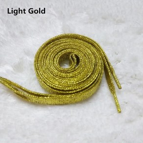 반짝이는 골드 실버 밝은 신발끈 색상 운동화 스포츠 신발 끈, 1개, 3.Light Gold, A.140cm