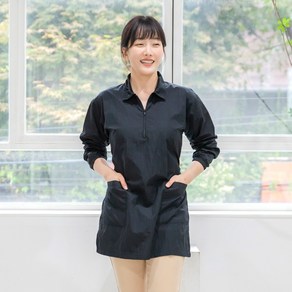 생활방수 긴팔 미용가운 원피스 앞치마 미용사복 애견, HR01 블랙XL