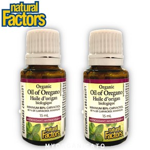 내추럴팩터스 오가닉 오레가노 오일 80% 카바크롤 오일 15ml 드롭 2병 (Natual Factos Oganic Oil of Oegano dop), 2개