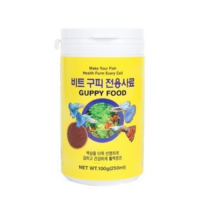 와이비 비트 구피 전용사료, 5개, 250ml