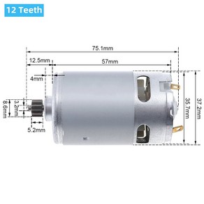 소형모터 미니 감속기 드릴 스크루드라이버용 하이 토크 기어 마이크로 전기 RS550 DC 12V 21V 11 13 14 톱니, 12.14.4V - 11Teeth, 1개